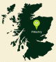 Scotland Map showing where Pitlochry is