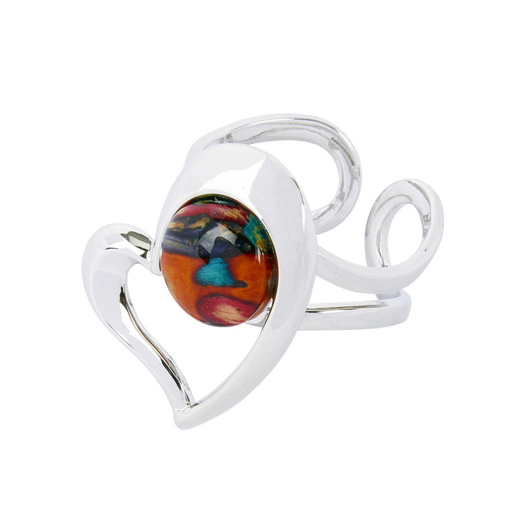 Offset Heart Ring