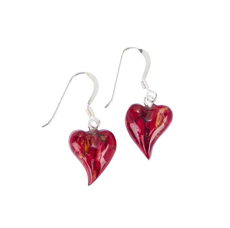 Small Quirky Heart Heather Earrings