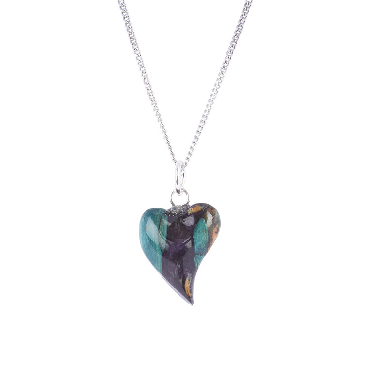 Small Quirky Heart Heather Pendant