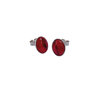 Oval Stud Silver Earrings Thumbnail